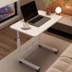 Adjustable Height Standing Desk With Wheels, Mobile C Shaped Laptop Table, Rolling Computer Workstation For Home Office Bed Sofa - Image 2