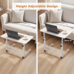 Adjustable Height Standing Desk With Wheels, Mobile C Shaped Laptop Table, Rolling Computer Workstation For Home Office Bed Sofa - Image 4